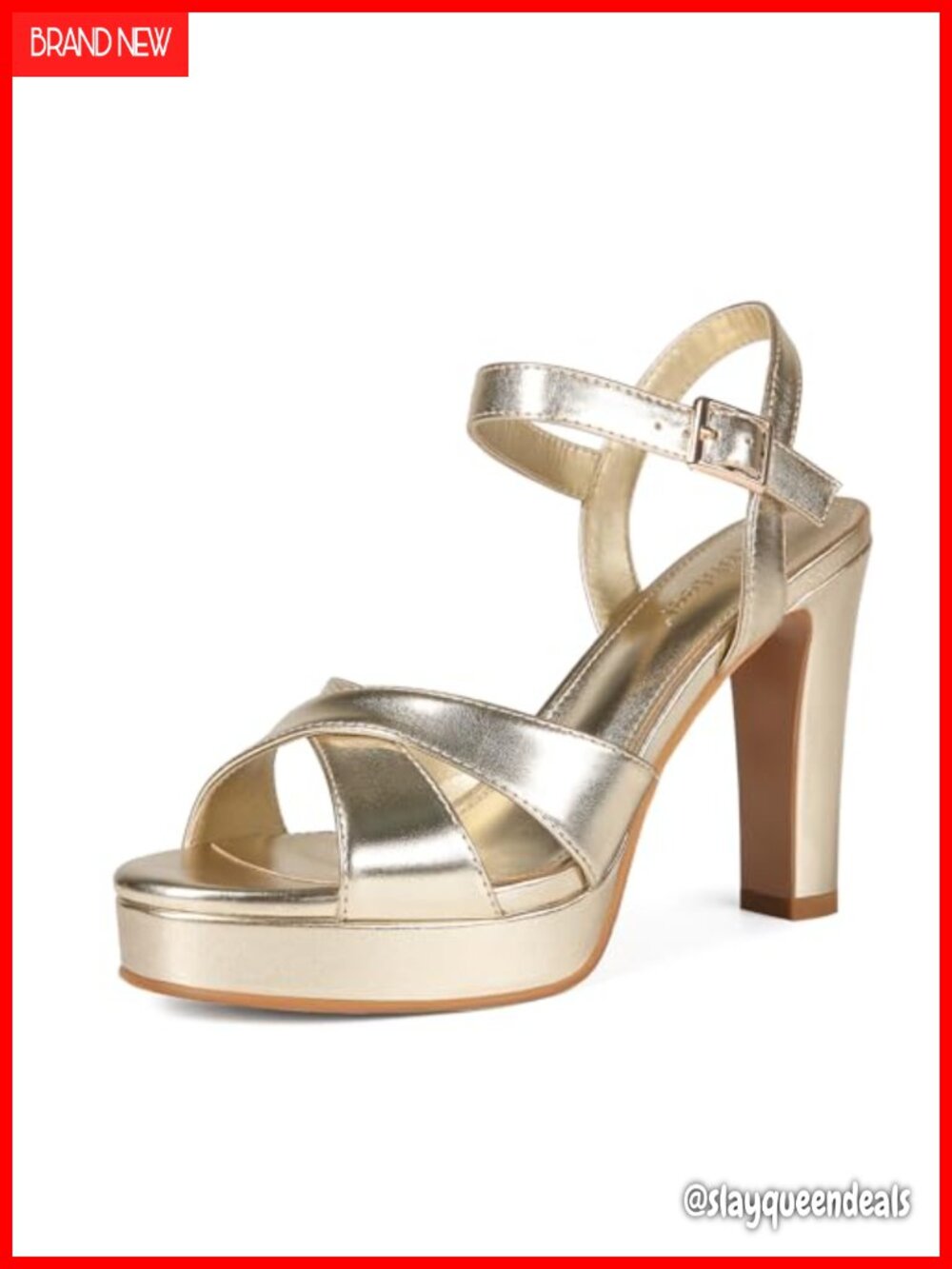 Platform Heeled Sandals with Ankle Strap